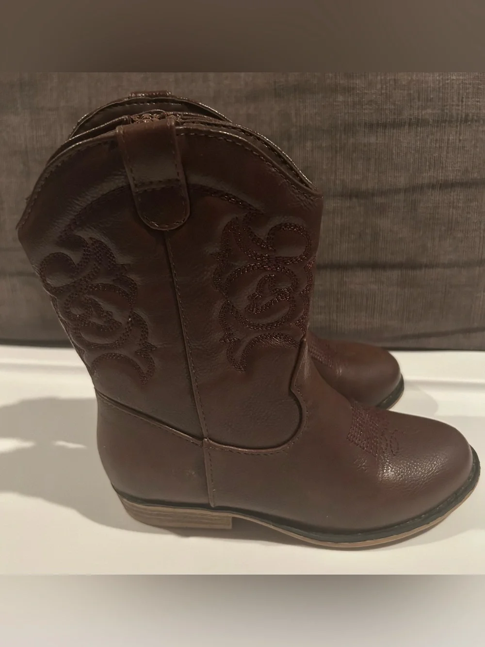 Cat & Jack Memphis Western Boots  Cognac Toddler Girl 12